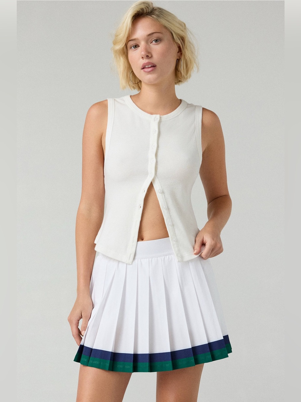 Beach Riot Irina Raquet Club Pleated Mini Skort  White Size M NWT White